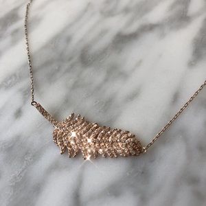 Rose gold feather necklaces
